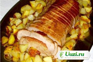 Свинина с картофелем запеченная в духовке Рождественское блюдо рецепт