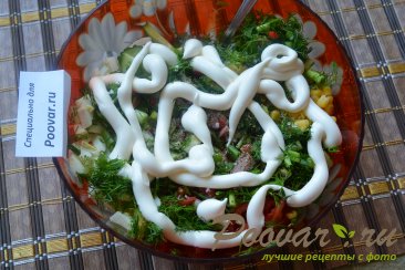 Вкусный салат из свежих овощей с яйцами Шаг 5 (картинка)