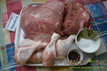 Тушенка из свинины, говядины и курицы Шаг 1 (картинка)