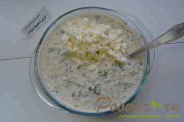 Холодный суп с огурцами на кефире с творогом Шаг 4 (картинка)