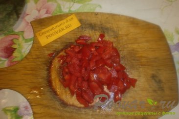 Булочка - цветок с перцем, помидорами и сыром Шаг 5 (картинка)