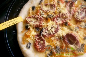 Пицца с жареным перцем и вялеными помидорами Шаг 16 (картинка)