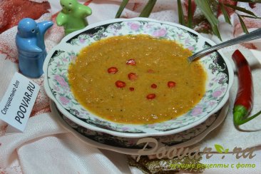 Суп - пюре из запеченных перцев Изображение