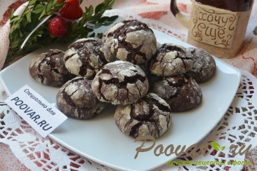 Треснутое шоколадное печенье - Crackied chocolate cookies Изображение