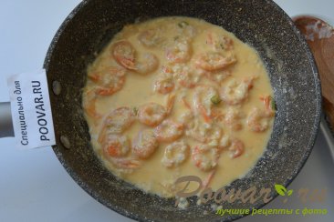 Креветки в сливочно-чесночном соусе с пастой Шаг 5 (картинка)