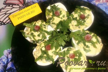Фаршированные яйца с тыквой и вялеными помидорами Шаг 7 (картинка)
