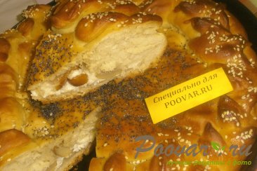 Пирог с грушей и творогом из дрожжевого теста Изображение