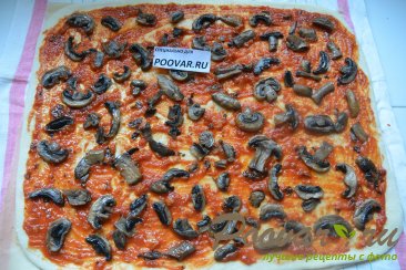 Постная пицца с грибами и помидорами Шаг 9 (картинка)