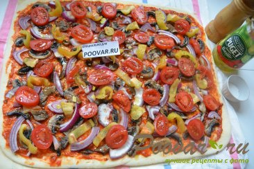 Постная пицца с грибами и помидорами Шаг 12 (картинка)