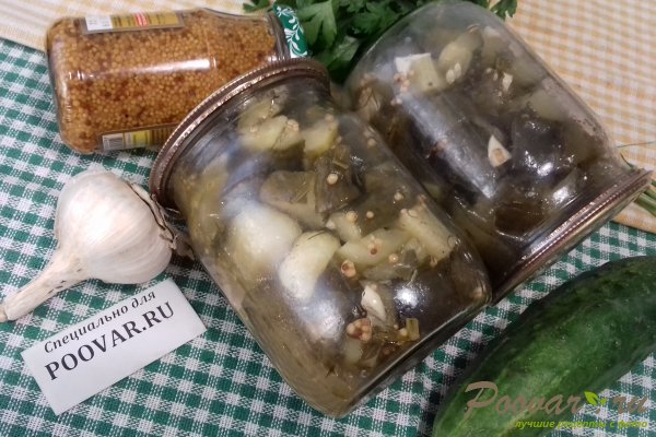 Салат из огурцов с горчицей на зиму Изображение
