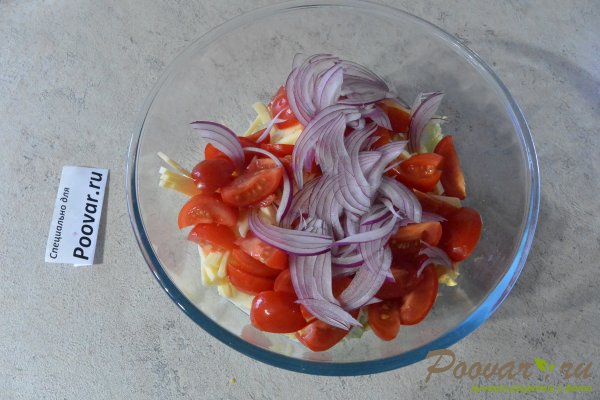 Салат из свежих овощей с яйцом и сыром Шаг 6 (картинка)