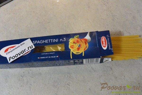 Спагетти с креветками и сыром Шаг 10 (картинка)