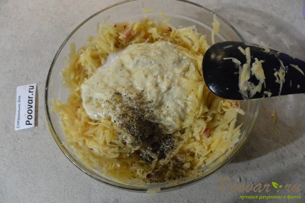 Запеканка из тертого картофеля, мяса и сыра Шаг 11 (картинка)